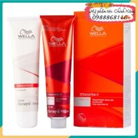 BỘ THUỐC DUỖI TÓC WELLA CREATINE STRAIGHT C CHO TÓC NHUỘM YẾU 100ML
