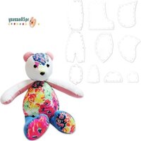 Bộ thước kẻ mẫu gấu nhớ, Mẫu may họa tiết gấu nhớ, Thước mẫu cắt chăn (10In) Dễ dàng cài đặt Dễ dàng sử dụng