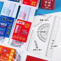 Bộ thước kẻ văn bản sáng tạo cho học sinh, thước thẳng vẽ, bộ thước tam giác, thước đo góc, bộ bốn món