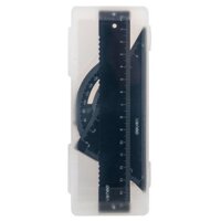 Bộ thước kim loại Deli cho học sinh tiểu học, thước thẳng bằng hợp kim nhôm, thước tam giác, thước đo góc, bộ thước đa chức năng, la bàn