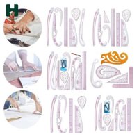 Bộ thước may cho thợ may với thước đo đường cong và hệ mét kiểu Pháp