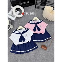 Bộ thủy thủ thỏ sau kèm chân váy cho bé đi học đi chơi