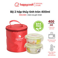 Bộ thủy tinh hình tròn Happy Cook 2pcs 400ml HCG-02C - tròn