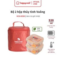 Bộ thủy tinh hình tròn Happy Cook 2pcs 400ml HCG-02C - vuông