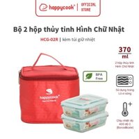 Bộ thủy tinh hình tròn Happy Cook 2pcs 400ml HCG-02C - chữ nhật