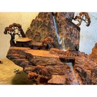 Bộ tiểu cảnh Sông Trầm_chất liệu gỗ trắc, Thủ công trang trí, mỹ nghệ đục tay, Tiểu cảnh Trang trí.
