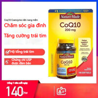 Bổ tim mạch Nature Made CoQ10 200mg giúp điều hòa huyết áp, phòng chống đột quỵ và nhồi máu cơ tim 140 viên của Mỹ