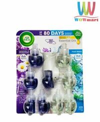 Bộ tinh dầu thơm cắm điện Air Wick Lavender & Chamomile+ Fresh Waters Essential Oil 1 Warmer + 9 Scented Oil Refills