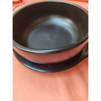 Bộ tô / bát sứ màu đen hàng xuất khẩu - làm cơm trộn mỳ cay Hàn Quốc, size 18 cm - 1100 ml