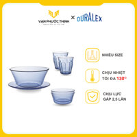 Bộ tô chén dĩa thủy tinh cường lực cao cấp Pháp 6 món D7006LB - Lys Xanh Marine - Chính hãng - Vạn Phước Thịnh