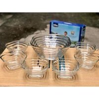 Bộ tô chén thủy tinh 7 món indonesia quà tặng từ Friso