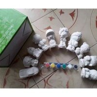 Bộ tô tượng 10 hình kèm bút, màu nước