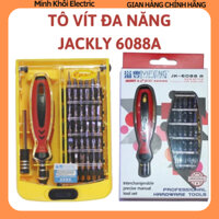 Bộ tô vít đa năng 38 món Jackly JK-6088A,bộ tua vít sửa điện thoại,hộp tuốc nơ vít,mũi vít từ tính,tua vít,bộ lục lăng