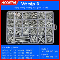 Bộ Tô Vít Đa Năng Bộ 900g Bu Lông Đai Ốc M3 M4 M5 Kèm Hộp Đựng Tiện Dụng