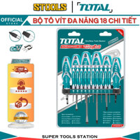 Bộ tô vít từ tính 18 chi tiết TOTAL THT250618 | Bộ tuốc nơ vít (bake – dẹp) siêu bền, tháo mở đai ốc dễ dàng , tiện lợi