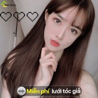 Bộ tóc dài màu đen phong cách trẻ trung lịch lãm kèm lưới tóc giả BUNA, tóc giả dài đen, tóc giả nữ