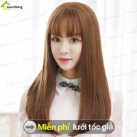 Bộ tóc giả duỗi cúp đen NAGO trẻ trung năng động phong cách Hàn Quốc, tóc giả suông mượt có kèm lưới