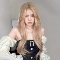 Bộ tóc giả màu bạch kim dành cho nữ tóc dài trọn bộ trong bộ đầu, mô phỏng làn sóng lớn tự nhiên Tóc xoăn dài Tóc giả toàn bộ