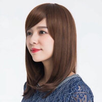 Bộ Tóc Giả Nguyên Đầu Thẳng Ngang Lưng Mái Chéo trung niên no1Kids TN09 - no1wow_083992 💖CK1💖