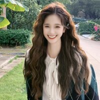 Bộ Tóc Giả Xoăn Dài Bằng Sợi Hóa Học Tự Nhiên Phủ Toàn Diện Cho Nữ