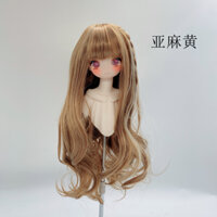 Bộ Tóc Giả Xoăn Dài Màu Tối Cho Búp Bê bjd 1 / 3 1 / 4 1 / 6 60cm