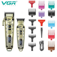 Bộ Tông Đơ Cắt Tóc VGR V-005 Và Tông Chấn Viền VGR V-901 Cao Cấp Kim Loại Nguyên KHối Cho Salon - VGR005 VGR901
