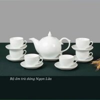 Bộ trà 0.5l camellia sứ cao cấp dáng bưởi - Làng gốm Bát Tràng