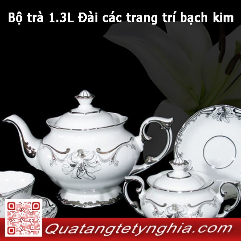Bộ trà 1.3L Đài các trang trí bạch kim 01134626603