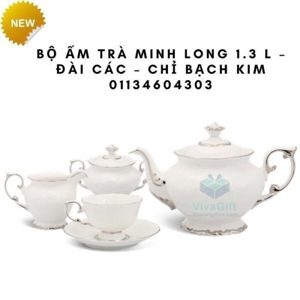 Bộ trà 1.3L thấp Đài Các Chỉ Bạch Kim 01134604303