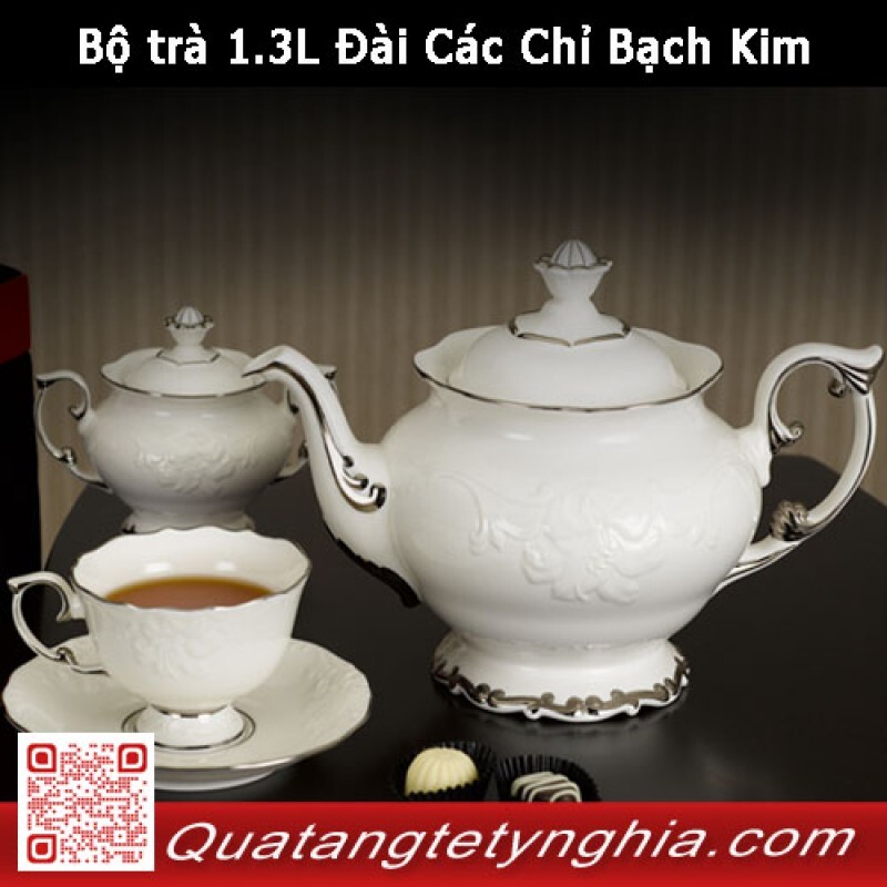 Bộ trà 1.3L thấp Đài Các Chỉ Bạch Kim 01134604303