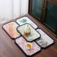 [Bộ Trà Cao Cấp] Khay Trà Phong Cách Mới 2025 Hấp Thụ Nước Sáng Tạo Phong Cách Trung Hoa Khô Bia Trung Quốc Khay Đơn Giản Bàn Trà Văn Phòng Ánh Sáng Tròn Sang Trọng VMAN
