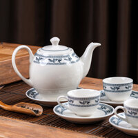 Bộ trà chim hạc gốm Chu Đậu