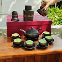 Bộ trà đầy đủ hạc lòng chén xanh ngọc MAL002