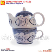 Bộ trà độc ẩm vẽ Cá Sóng
