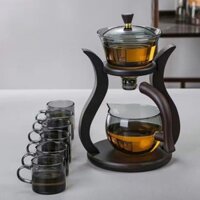 Bộ Trà Kung Fu Bộ Tách Trà Thủy Tinh Hoàn Toàn Tự Động Máy Pha Trà Trong Suốt Ấm Trà Lười Chịu Nhiệt Quà Tặng Sáng Tạo G