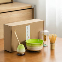 Bộ trà matcha 4 món, giá đỡ que đánh trà matcha, bát trà matcha, chổi đánh trà matcha, dụng cụ trà matcha, thìa trà matcha, giá đỡ que đánh trà, muỗng trà, khuấy trà matcha