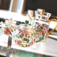Bộ trà nhỏ thủy tinh phong cách Hàn Quốc Nồi Mini hoa / Ấm trà / Bộ cốc và đĩa
