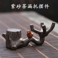 [Bộ trà siêu tiết kiệm] Bán buôn Happy Lông mày Trà đất sét tím Đồ trang trí thú cưng Bộ vỏ bọc Giá đỡ thoát nước trà Bộ lọc Bộ trà Kung Fu Phụ tùng lễ trà NFY6