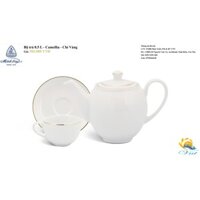 Bộ Trà/Cà phê Minh Long 1 - Bộ trà 0.5 L - Camellia - Chỉ Vàng