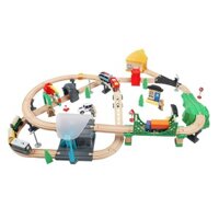 Bộ trạm tàu điện ngầm 3D tương thích với đồ chơi trẻ em xe lửa điện IKEA Hape Mi Rabbit Brio
