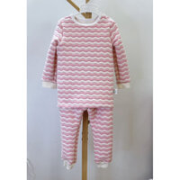 Bộ trần bông dài tay cho bé, set trần bông vải dư Hàn DABU Kids