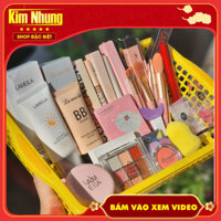 Bọ trang điểm 14 món kem chống nắng + kem nền+ phấn phủ+ má hồng +phấn mắt + son+ chì mày+ mascara+ kẻ mắt.....