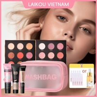 Bộ Trang Điểm 6 Món LAIKOU: Kem Nền, Kem Che Khuyết Điểm Chống Thấm Nước, Che Mụn, Phấn Mắt Nhiều Màu