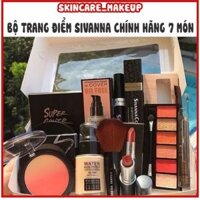 Bộ trang điểm cao cấp Sivanna 7 món thái lan phấn mắt, kem nền, phấn phủ, phấn má , son , masacra , chì mày, cọ