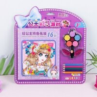 Bộ trang điểm công chúa cho trẻ em, tiệc hóa trang, sách vẽ bút chì màu DIY cho bé gái, bộ vật liệu, phấn mắt, bộ đầy đủ, vẽ nguệch ngoạc