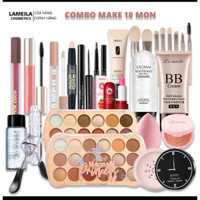 Bộ trang điểm đầy đủ chính hãng cho người mới-LAMEILA 18 sản phẩm Son môi+Mascara+kẻ mắt+Bảng phấn mắt-BJ-18JTA01