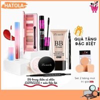 Bộ trang điểm đầy đủ LAMEILA 7 món Kem BB, Phấn phủ, Phấn mắt, Mascara, Chì kẻ mày, Kẻ mắt, Son kem Hatola