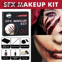 Bộ trang điểm giả UNMEGONI, Bộ trang điểm SFX hiệu ứng đặc biệt chuyên nghiệp, Phụ kiện Cosplay phổ thông Halloween Máu giả nữ