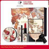 Bộ Trang Điểm Makeup- Bộ mỹ phẩm 4 món phấn nước/phấn phủ dạng bột/son môi/bông mút trang điểm tiện dụng-MS006