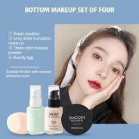 Bộ trang điểm mặt Liquid Foundation Loose Powder Kem lót nền trang điểm với miếng bọt biển làm đẹp M5i5